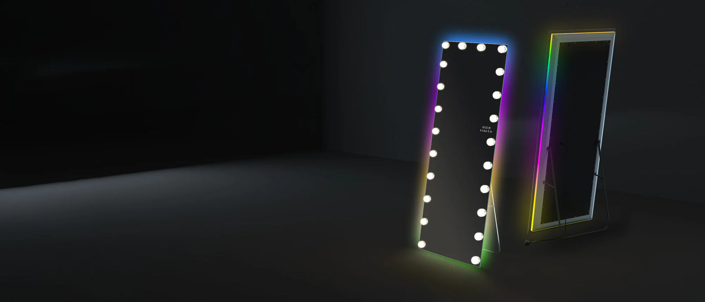 Hollywood Vanity Mirror - Full Length Vanity Mirror with RGB 70" Tall