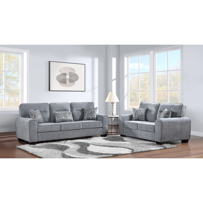 2PC Fabric Cushioned Arm Sofa Set