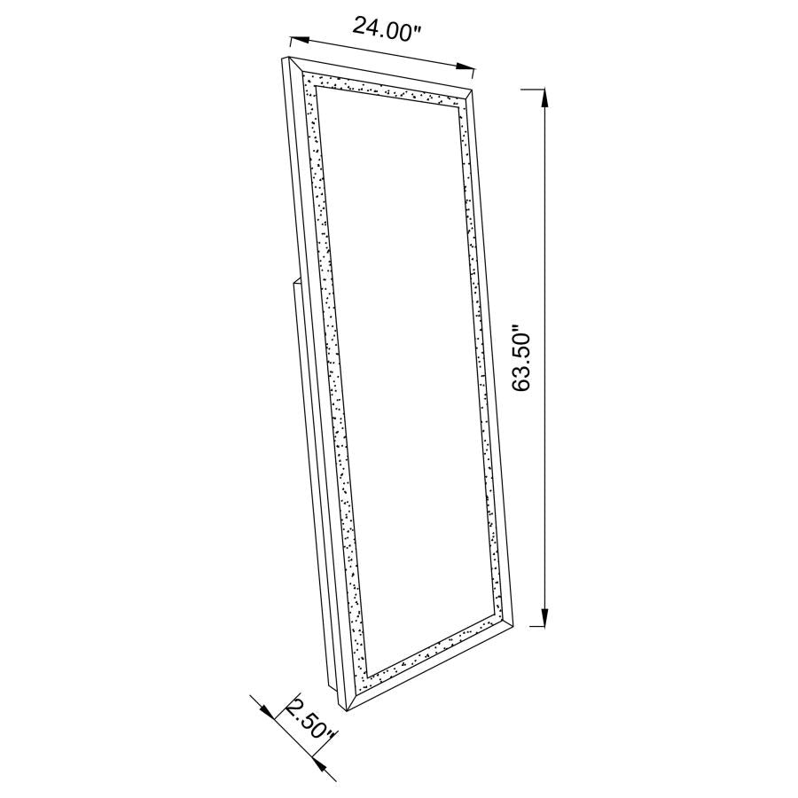 24 x 64 Inch Acrylic Framed Standing Mirror Silver
