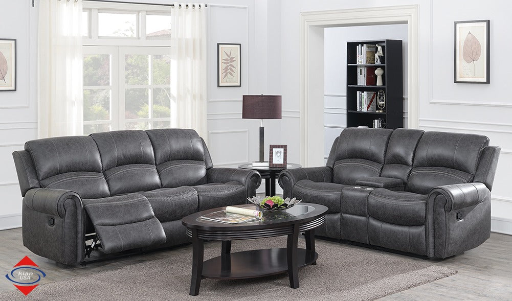Sofa and Loveseat Recliners 2PC Grey