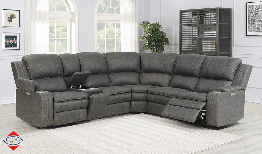 Sectional Power Recliner with USB Ports
