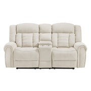 Nutmeg-Double Reclining Love Seat with Center Console image