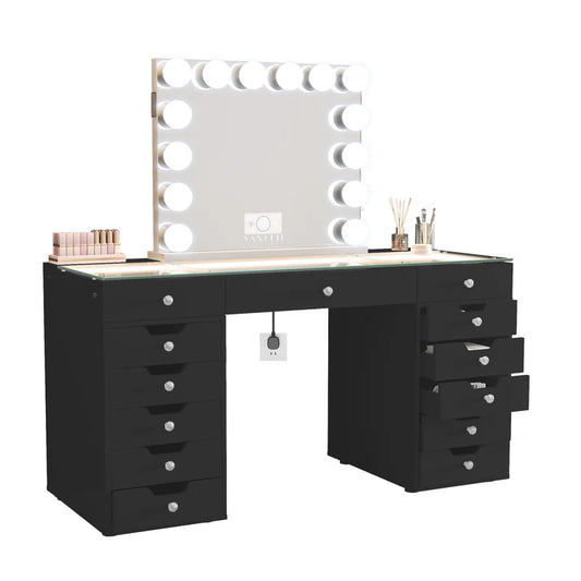 Black Vanity with Bluetooth Mirror (39x32)