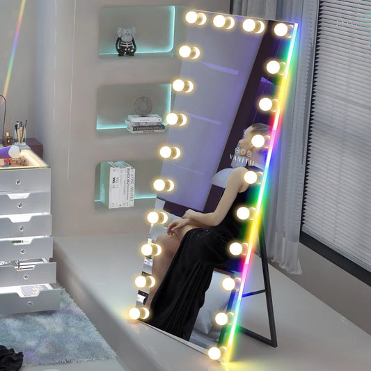 Hollywood Vanity Mirror - Full Length Vanity Mirror with RGB 62"Tall