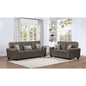 2PC  Fabric Comfort Cushioned Flared Round Arm Sofa Set