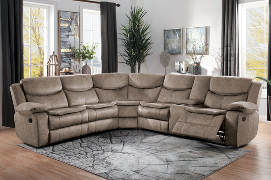 Sectional with Right Console brown