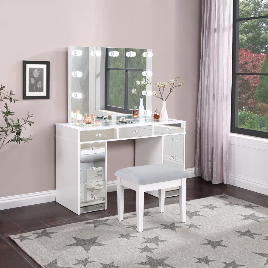 Makeup Vanity Table Set with Lighting White