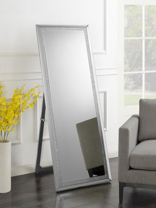 24 x 64 Inch Acrylic Framed Standing Mirror Silver