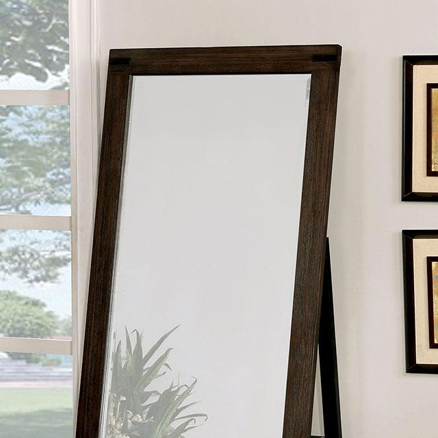 Rexburg Wire-Brushed Rustic Brown Standing Mirror
