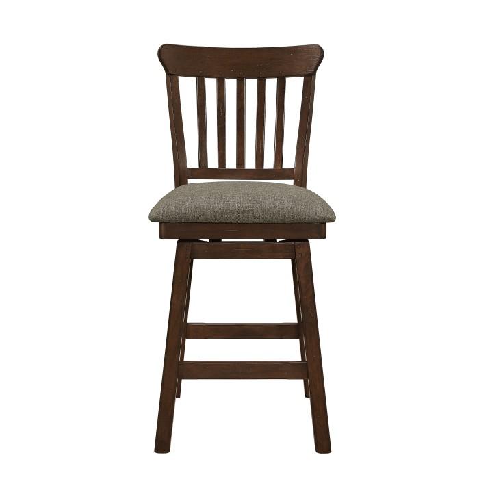 Schleiger Counter Height Swivel Chair in Dark Brown (Set of 2)