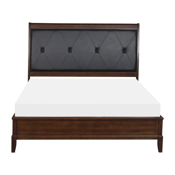 Cotterill Queen Upholstered Sleigh Bed in Cherry 1730-1