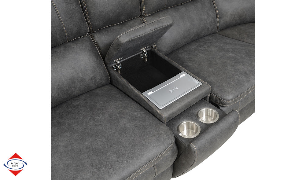Sectional Power Recliner with USB Ports