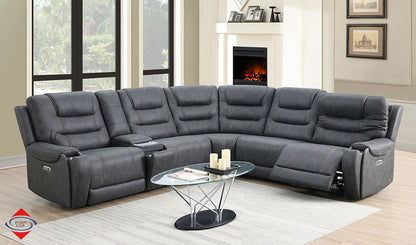 Power Sectional with USB Ports Grey