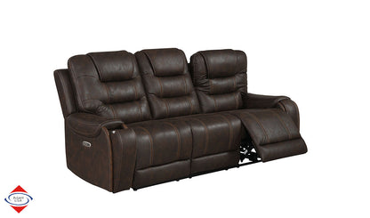 Sofa and Loveseat Power Recliner with USB Ports 2pc Brown