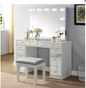 Vanity with Mirror and Stool